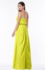 Romantic A-line Strapless Half Backless Chiffon Ribbon Plus Size Bridesmaid Dresses