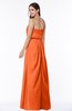 Romantic A-line Strapless Half Backless Chiffon Ribbon Plus Size Bridesmaid Dresses