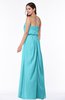 Romantic A-line Strapless Half Backless Chiffon Ribbon Plus Size Bridesmaid Dresses