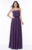Romantic A-line Strapless Half Backless Chiffon Ribbon Plus Size Bridesmaid Dresses