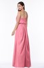 Romantic A-line Strapless Half Backless Chiffon Ribbon Plus Size Bridesmaid Dresses