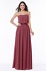 Romantic A-line Strapless Half Backless Chiffon Ribbon Plus Size Bridesmaid Dresses