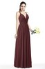 Simple Spaghetti Sleeveless Chiffon Sash Plus Size Bridesmaid Dresses