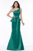 Elegant Asymmetric Neckline Sleeveless Zip up Ribbon Plus Size Bridesmaid Dresses