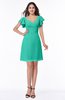 Elegant V-neck Short Sleeve Zipper Chiffon Bridesmaid Dresses