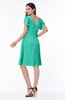 Elegant V-neck Short Sleeve Zipper Chiffon Bridesmaid Dresses
