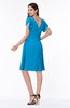 Elegant V-neck Short Sleeve Zipper Chiffon Bridesmaid Dresses