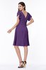Elegant V-neck Short Sleeve Zipper Chiffon Bridesmaid Dresses