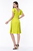 Elegant V-neck Short Sleeve Zipper Chiffon Bridesmaid Dresses