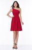 Elegant Asymmetric Neckline Sleeveless Half Backless Chiffon Mini Plus Size Bridesmaid Dresses