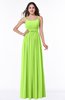 Modern A-line Spaghetti Zip up Floor Length Sash Plus Size Bridesmaid Dresses