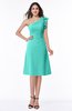 Elegant A-line Half Backless Chiffon Knee Length Ruffles Bridesmaid Dresses