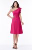 Elegant A-line Half Backless Chiffon Knee Length Ruffles Bridesmaid Dresses