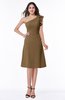 Elegant A-line Half Backless Chiffon Knee Length Ruffles Bridesmaid Dresses