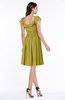 Cute Scoop Short Sleeve Zip up Sash Plus Size Bridesmaid Dresses