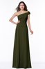 Modern A-line One Shoulder Sleeveless Floor Length Plus Size Bridesmaid Dresses