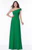 Modern A-line One Shoulder Sleeveless Floor Length Plus Size Bridesmaid Dresses