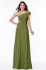 Modern A-line One Shoulder Sleeveless Floor Length Plus Size Bridesmaid Dresses
