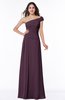 Modern A-line One Shoulder Sleeveless Floor Length Plus Size Bridesmaid Dresses