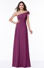 Modern A-line One Shoulder Sleeveless Floor Length Plus Size Bridesmaid Dresses