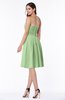 Elegant Strapless Sleeveless Zipper Knee Length Ribbon Bridesmaid Dresses