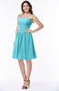 Elegant Strapless Sleeveless Zipper Knee Length Ribbon Bridesmaid Dresses