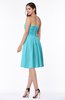 Elegant Strapless Sleeveless Zipper Knee Length Ribbon Bridesmaid Dresses