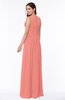 Antique A-line Scoop Zip up Floor Length Plus Size Bridesmaid Dresses