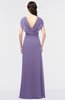 Elegant A-line Short Sleeve Zip up Ruching Evening Dresses