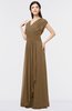 Elegant A-line Short Sleeve Zip up Ruching Evening Dresses