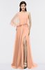 Elegant Trumpet Asymmetric Neckline 3/4 Length Sleeve Zip up Ruching Evening Dresses