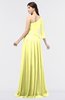 Elegant Trumpet Asymmetric Neckline 3/4 Length Sleeve Zip up Ruching Evening Dresses