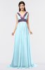 Elegant A-line V-neck Sleeveless Zip up Ruching Graduation Dresses