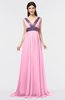 Elegant A-line V-neck Sleeveless Zip up Ruching Graduation Dresses