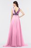 Elegant A-line V-neck Sleeveless Zip up Ruching Graduation Dresses
