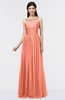 Elegant Scoop Sleeveless Buttons Floor Length Evening Dresses