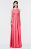 Gorgeous A-line Scoop Sleeveless Floor Length Lace Bridesmaid Dresses