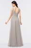Simple V-neck Zip up Floor Length Ruching Bridesmaid Dresses