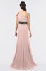 Elegant A-line One Shoulder Sweep Train Beaded Bridesmaid Dresses
