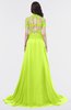 Elegant A-line V-neck Zip up Sweep Train Evening Dresses