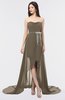 Glamorous A-line Strapless Zip up Sweep Train Graduation Dresses