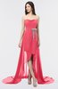 Glamorous A-line Strapless Zip up Sweep Train Graduation Dresses