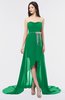 Glamorous A-line Strapless Zip up Sweep Train Graduation Dresses