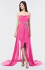 Glamorous A-line Strapless Zip up Sweep Train Graduation Dresses