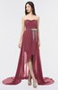 Glamorous A-line Strapless Zip up Sweep Train Graduation Dresses