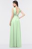 Plain A-line V-neck Sleeveless Floor Length Appliques Bridesmaid Dresses