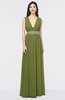 Plain A-line V-neck Sleeveless Floor Length Appliques Bridesmaid Dresses
