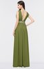 Plain A-line V-neck Sleeveless Floor Length Appliques Bridesmaid Dresses