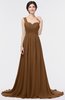 Modern A-line Asymmetric Neckline Sleeveless Zip up Sweep Train Evening Dresses