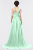 Modern A-line Asymmetric Neckline Sleeveless Zip up Sweep Train Evening Dresses